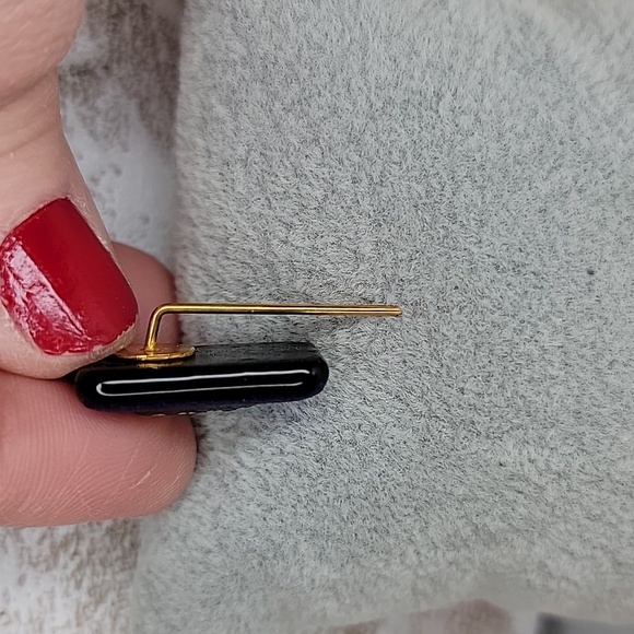 Hand Crafted Dichroic Gemoetric Blue Red Purple Gold Stick lapPin 1/2" x 3" #2 - Picture 5 of 11